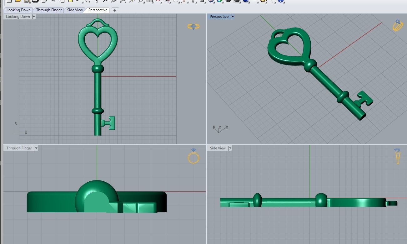 key pendant 3D print model_3