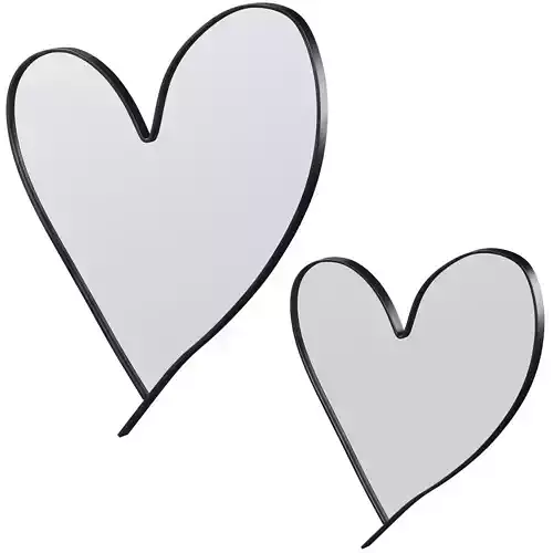 Heart Black Wall Mirror by Leanne Ford