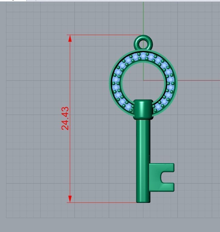 key pendant 3D print model_6