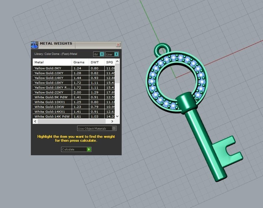 key pendant 3D print model_4