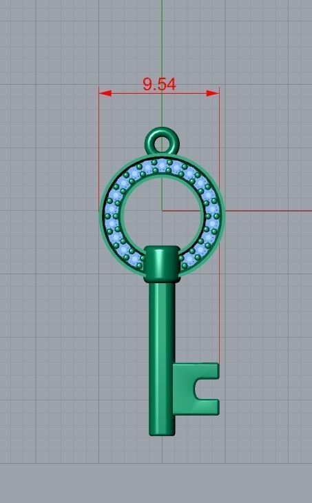 key pendant 3D print model_7