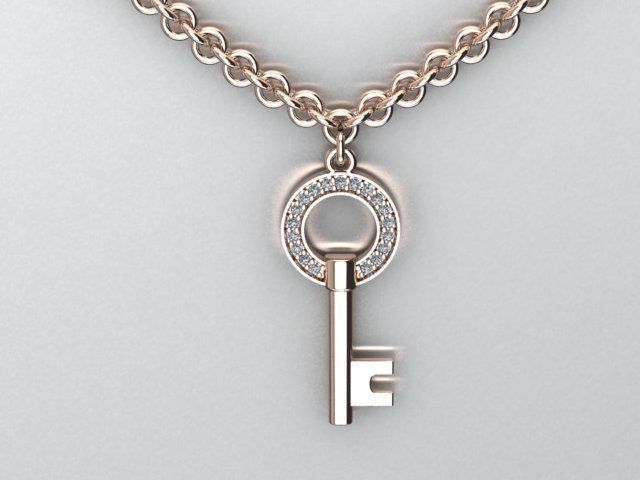 key pendant 3D print model_2