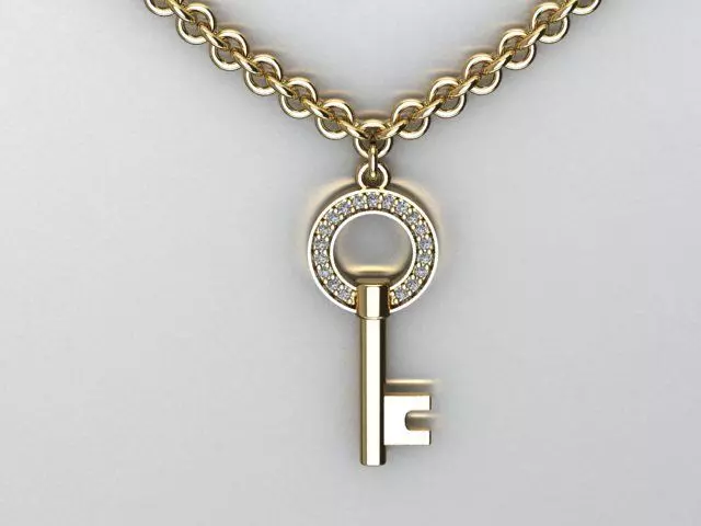 key pendant 3D print model_0