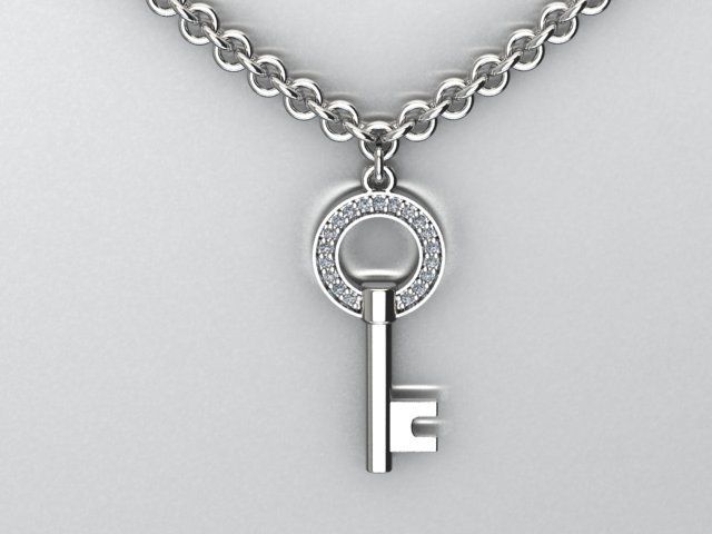 key pendant 3D print model_1