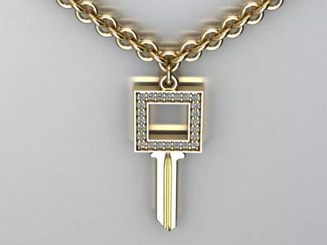 key pendant 3D print model_0