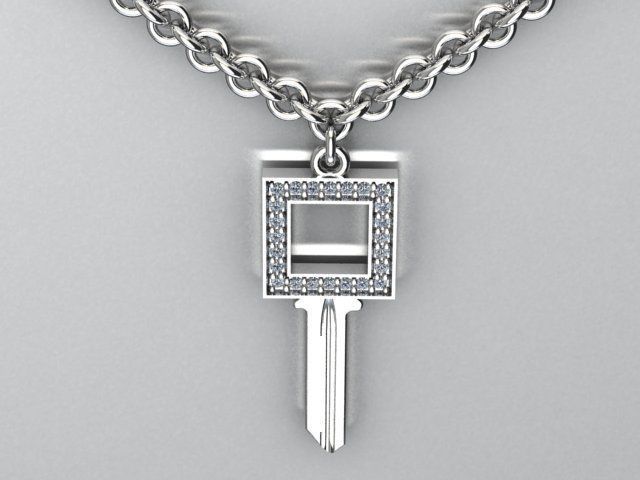 key pendant 3D print model_1
