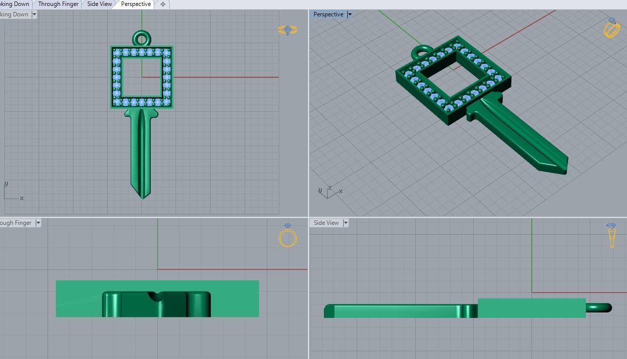 key pendant 3D print model_3