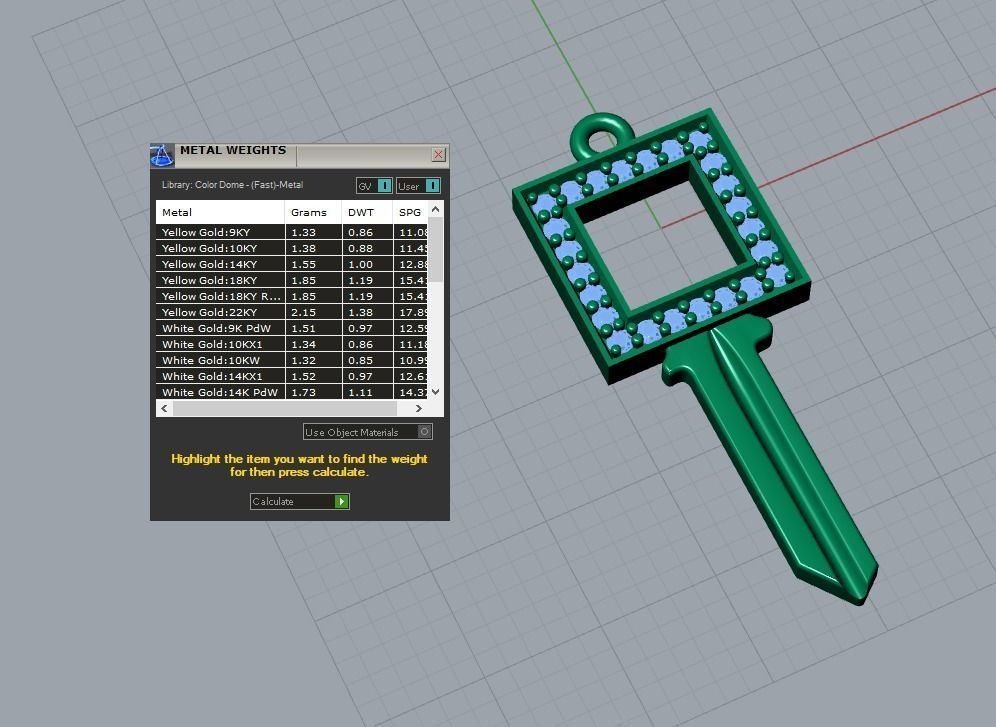 key pendant 3D print model_4