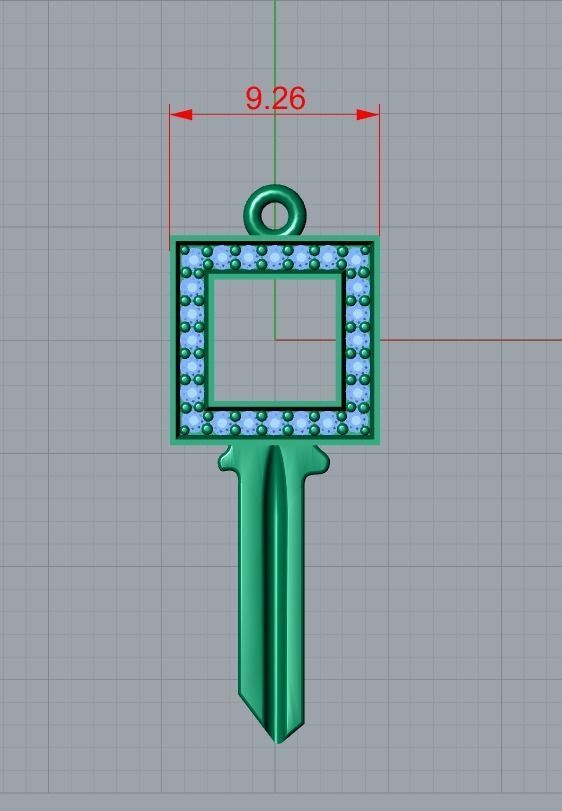key pendant 3D print model_7