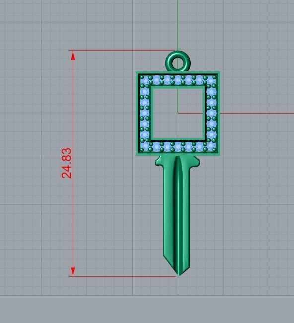 key pendant 3D print model_6