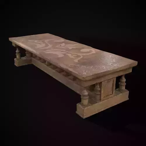 Long Renaissance Table Low-poly 3D model