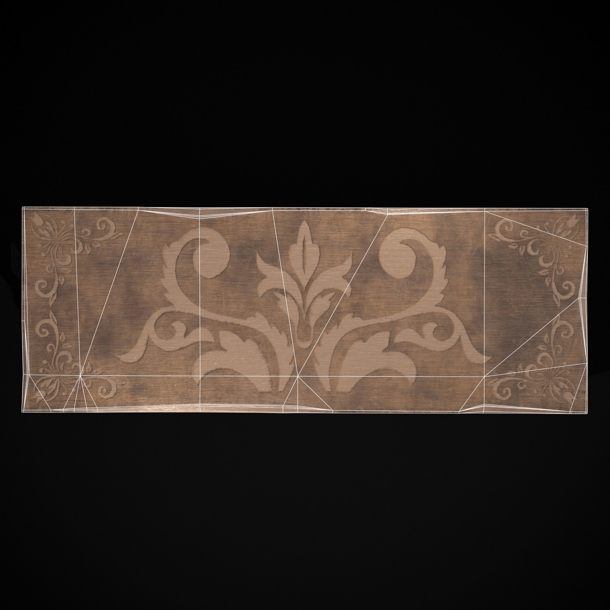 Long Renaissance Table Low-poly 3D model_12