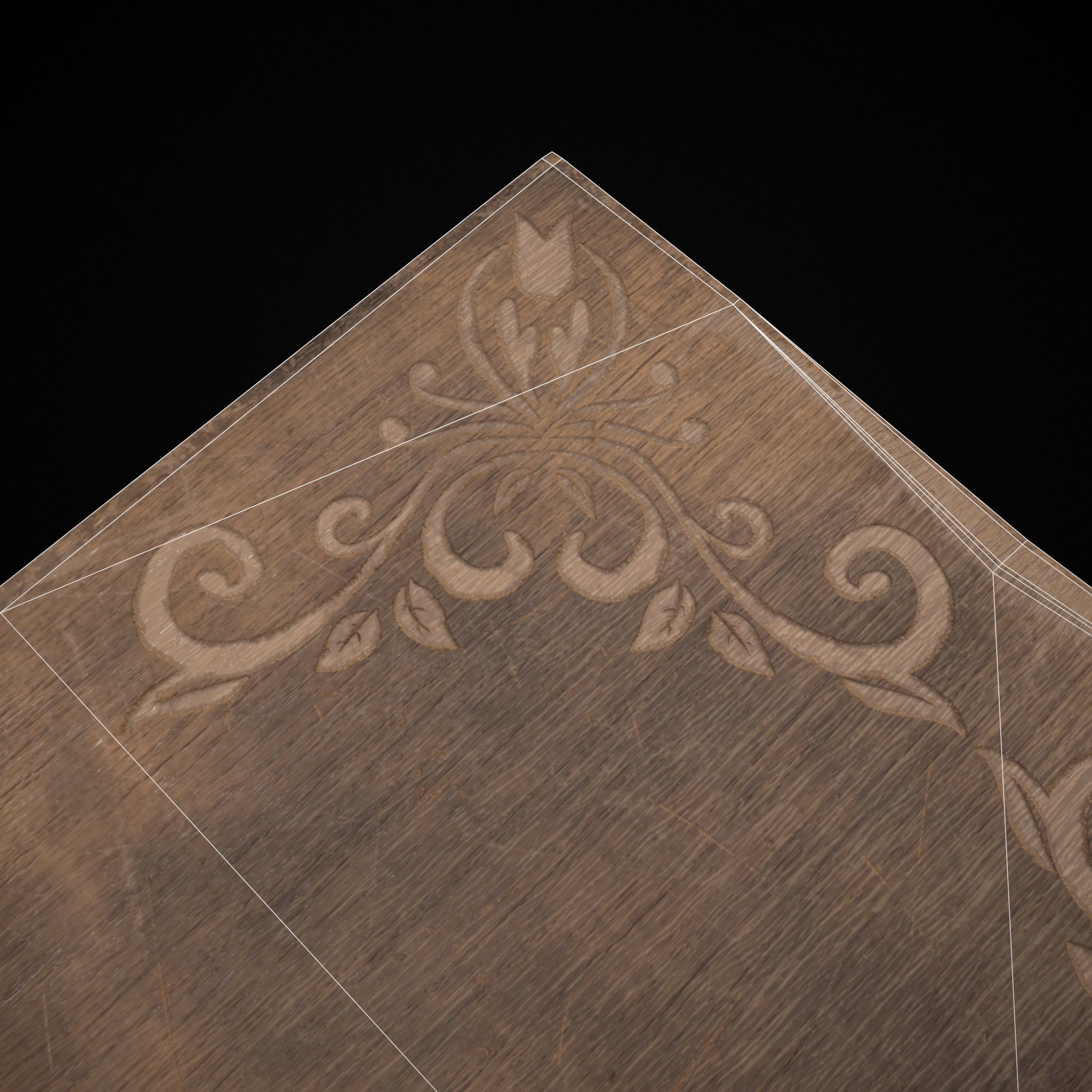 Long Renaissance Table Low-poly 3D model_34