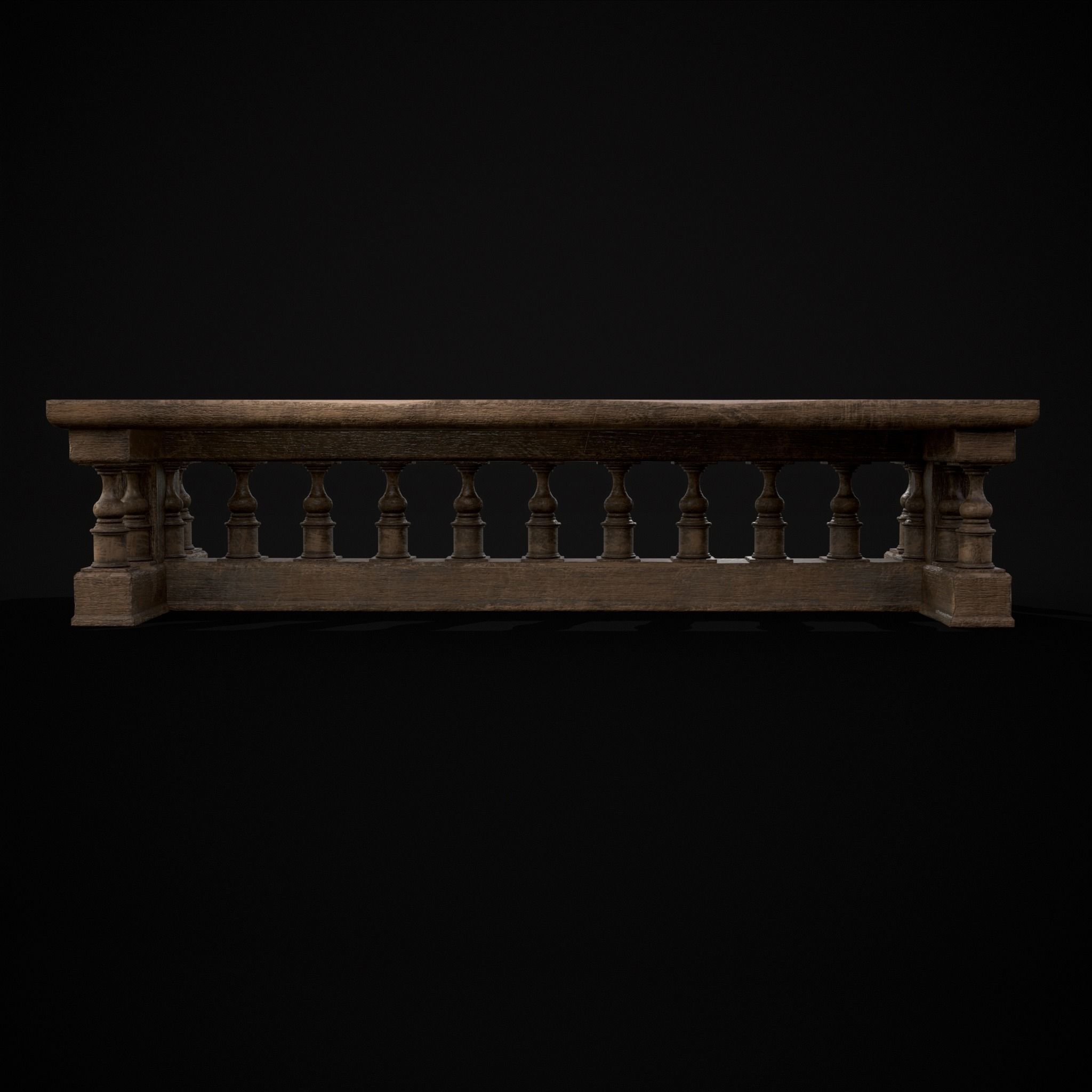 Long Renaissance Table Low-poly 3D model_7