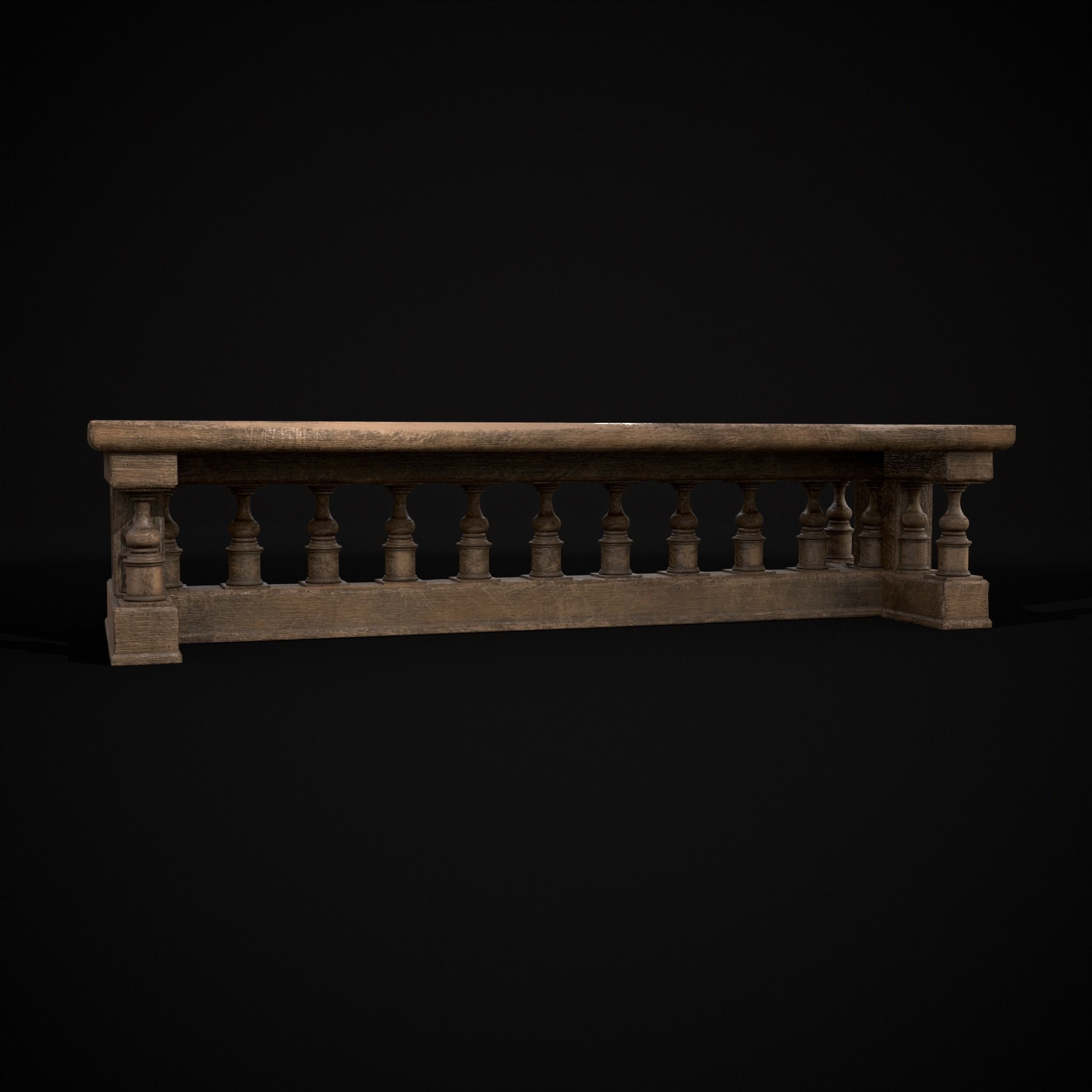 Long Renaissance Table Low-poly 3D model_29