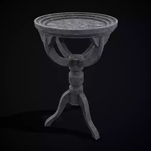 Round Stone Pedestal Side Table Low-poly 3D model