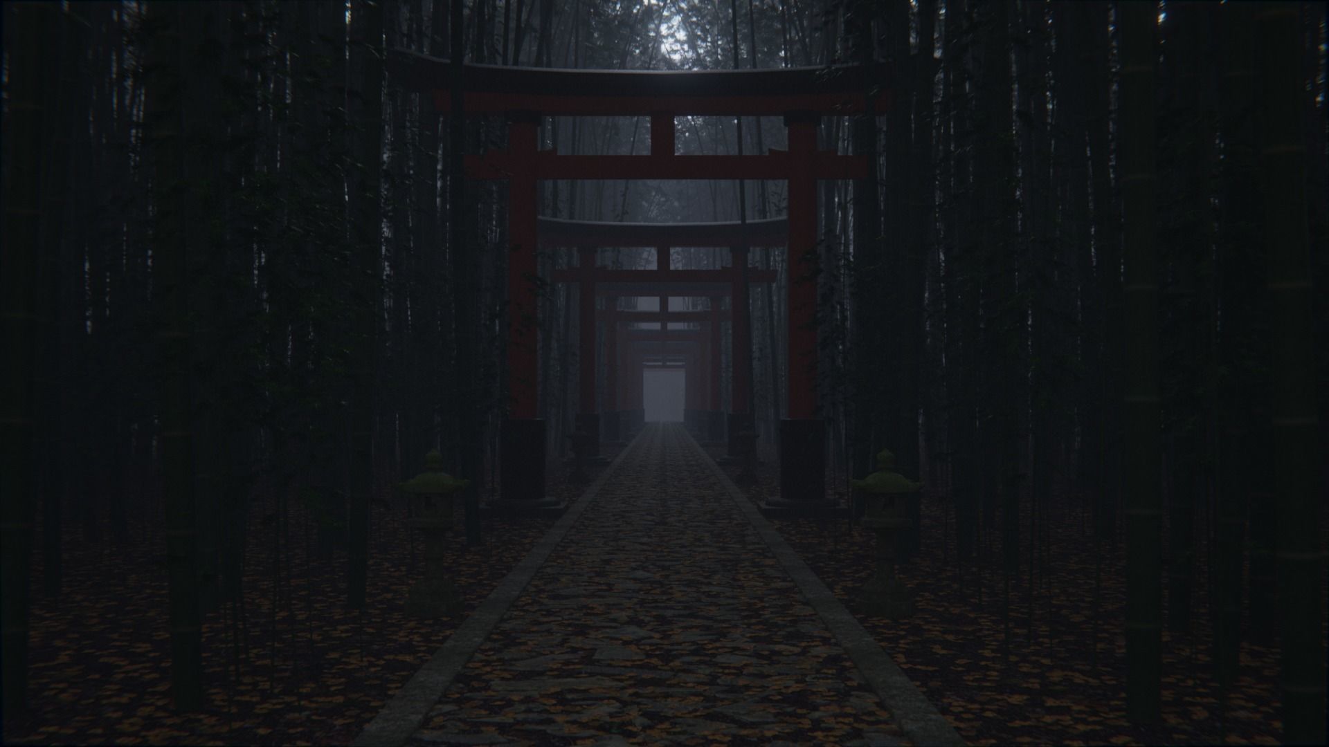 Japanese Bamboo Path 3d Scene 3D model_5