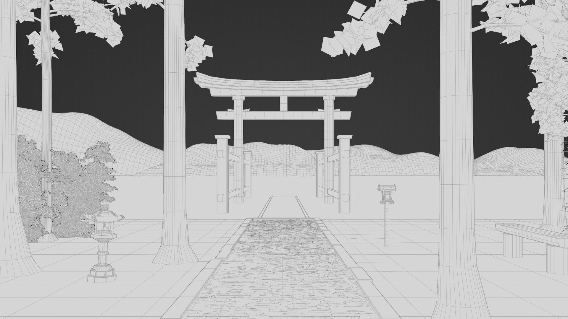 Japanese Bamboo Path 3d Scene 3D model_18