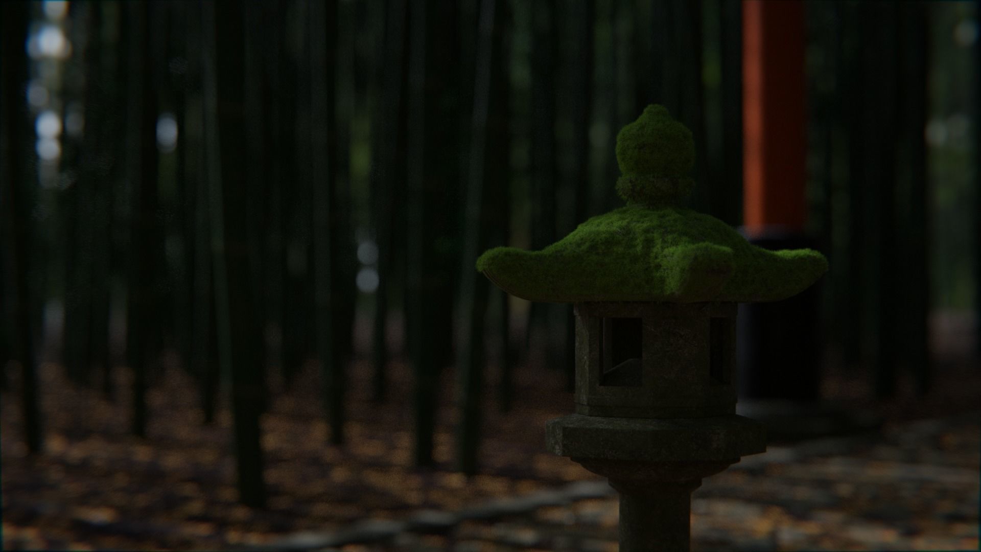 Japanese Bamboo Path 3d Scene 3D model_14
