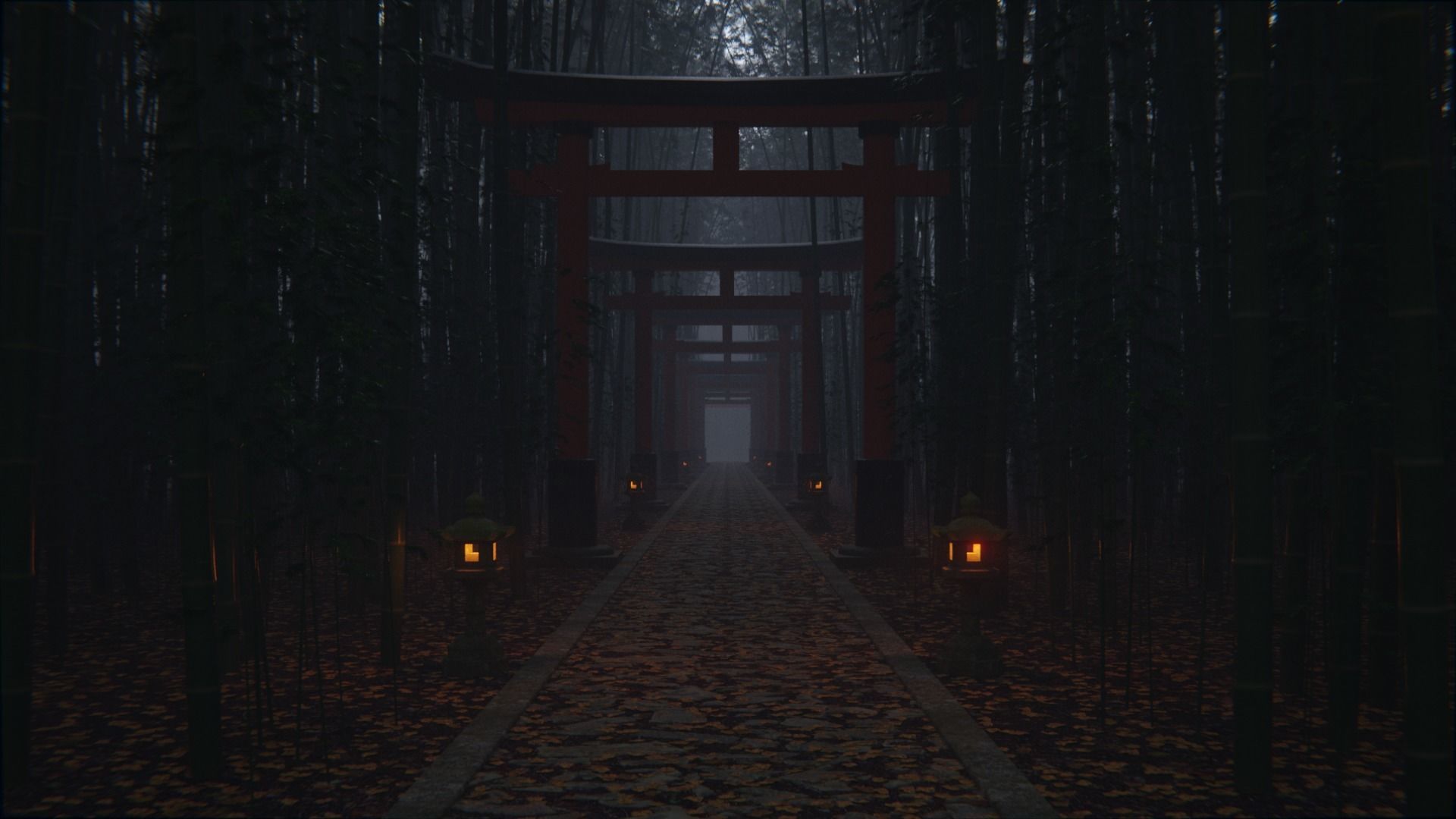 Japanese Bamboo Path 3d Scene 3D model_10