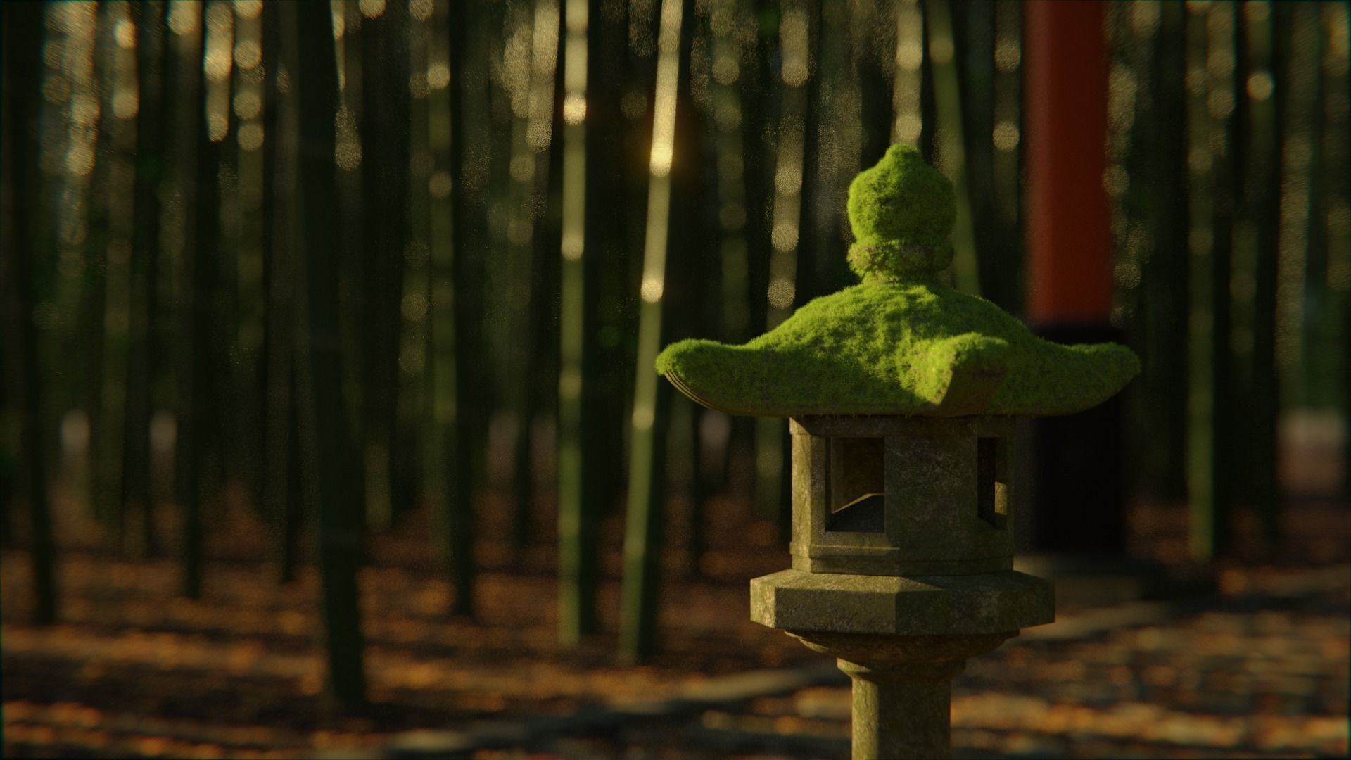 Japanese Bamboo Path 3d Scene 3D model_1