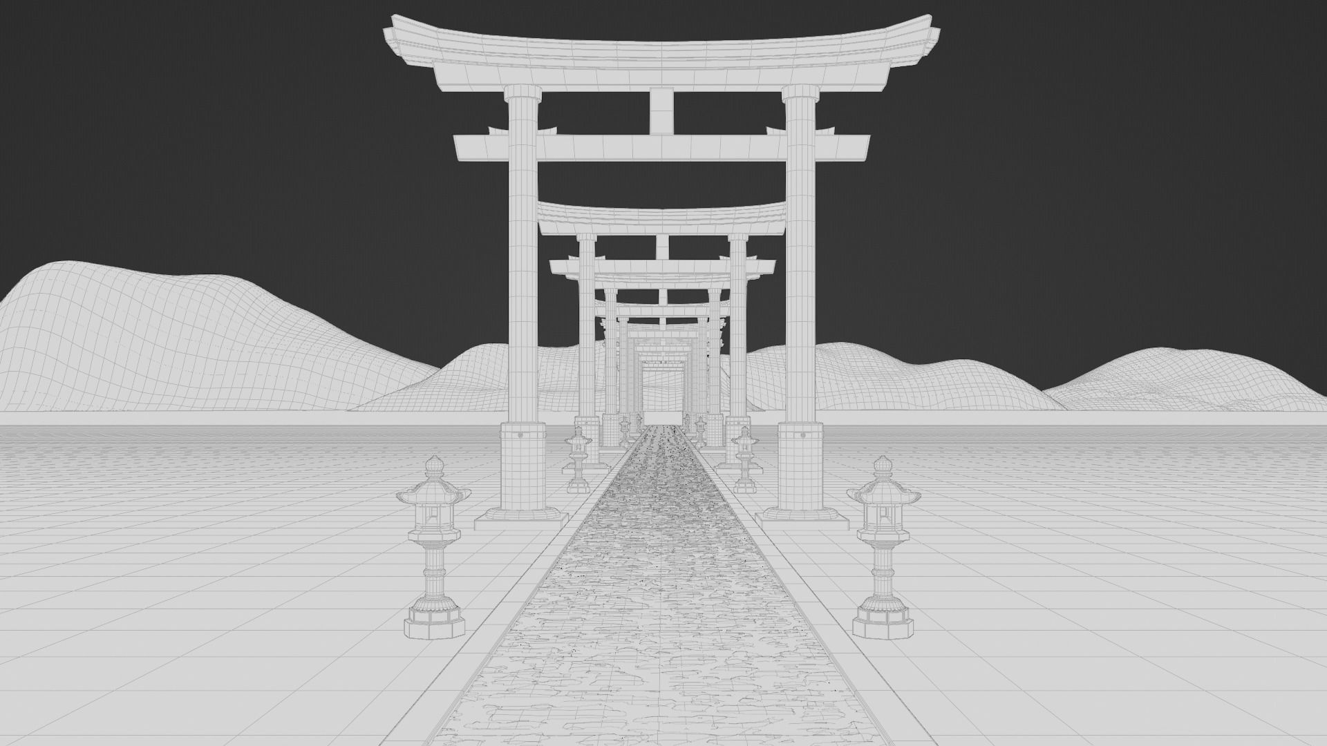 Japanese Bamboo Path 3d Scene 3D model_16