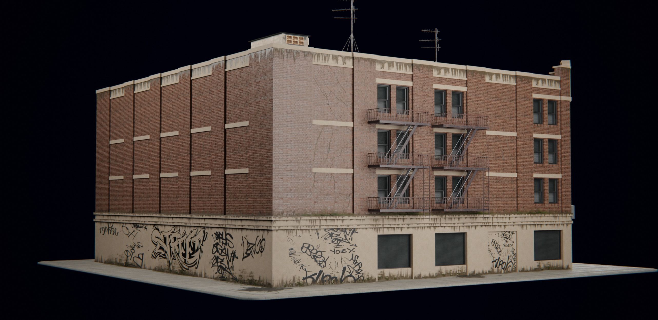 New York Building kit v2 Low-poly 3D model_3