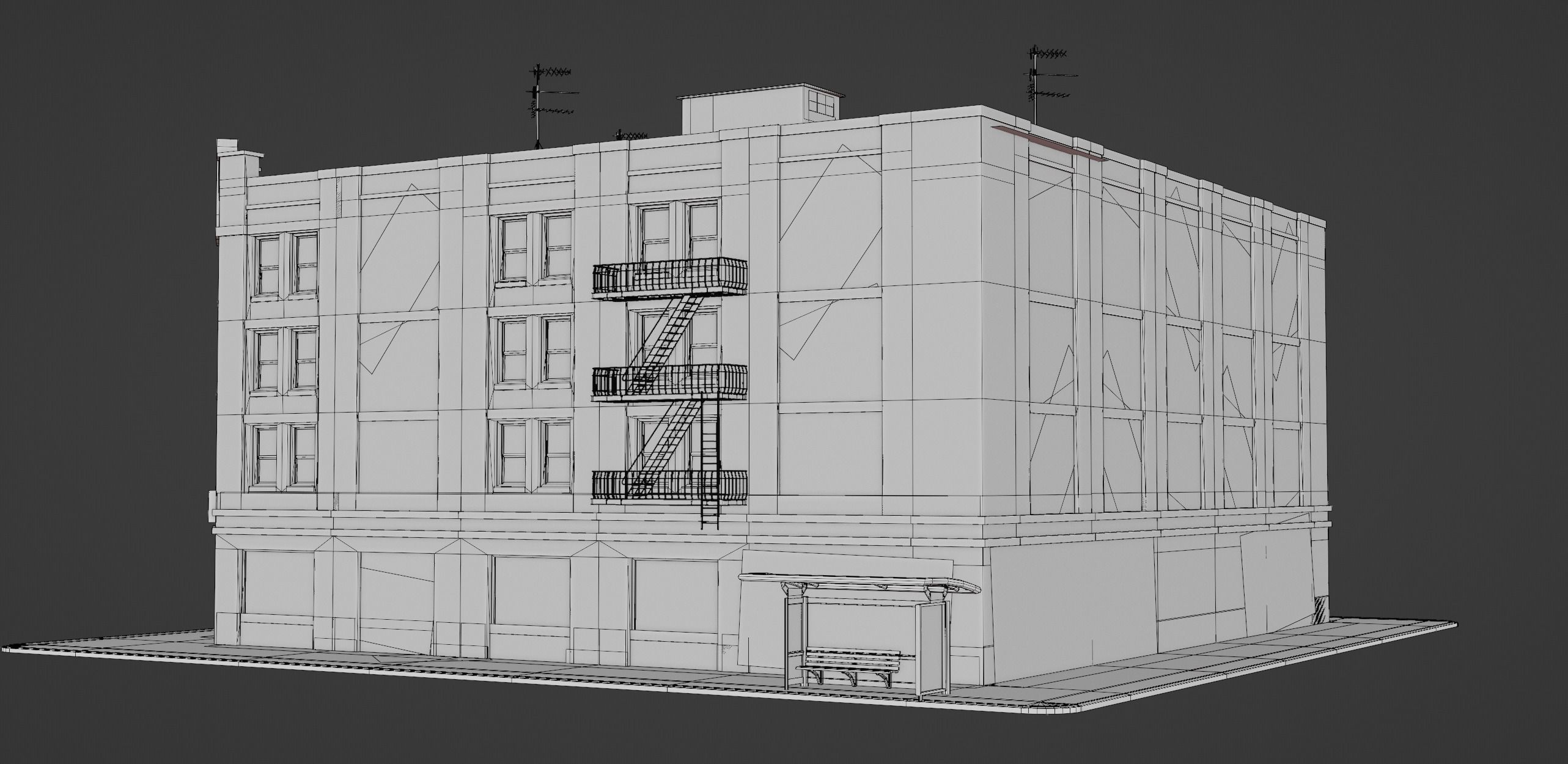 New York Building kit v2 Low-poly 3D model_9