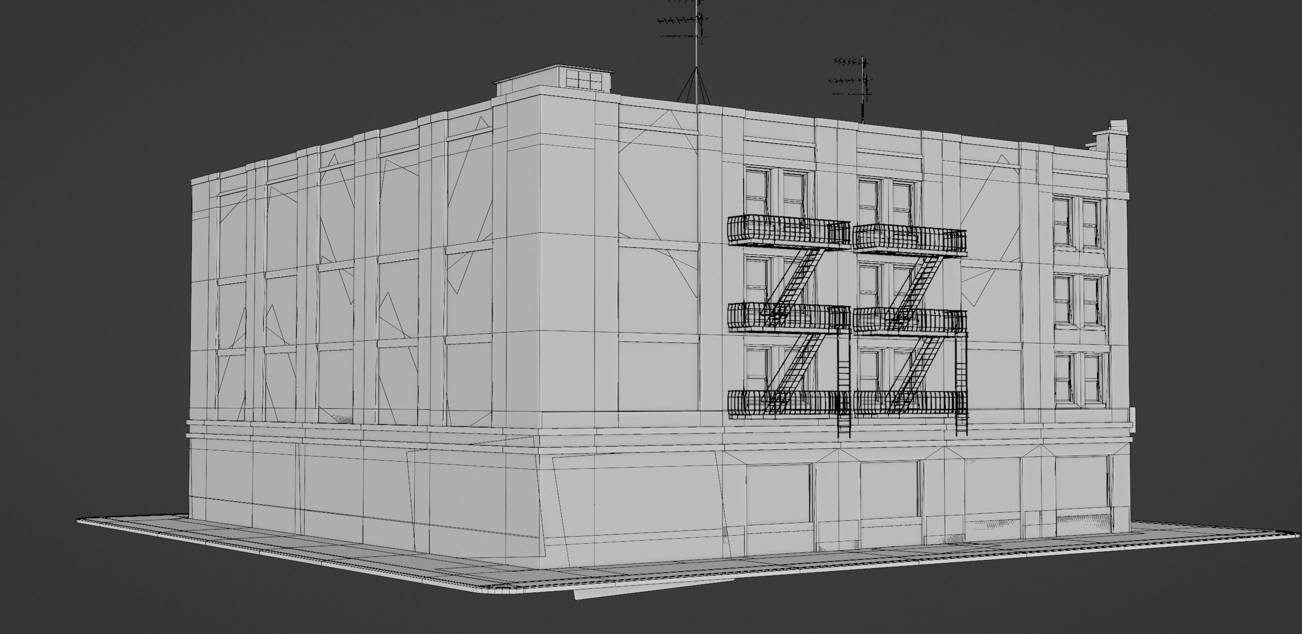 New York Building kit v2 Low-poly 3D model_7