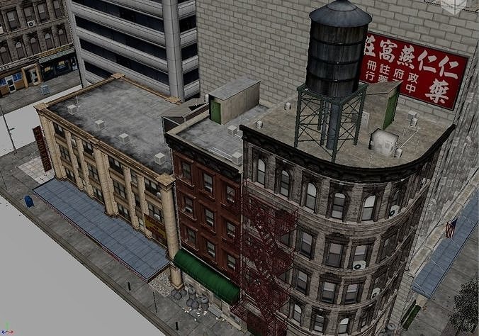 US Low Poly Game and Animation Ready City 3D model Low-poly 3D model 5