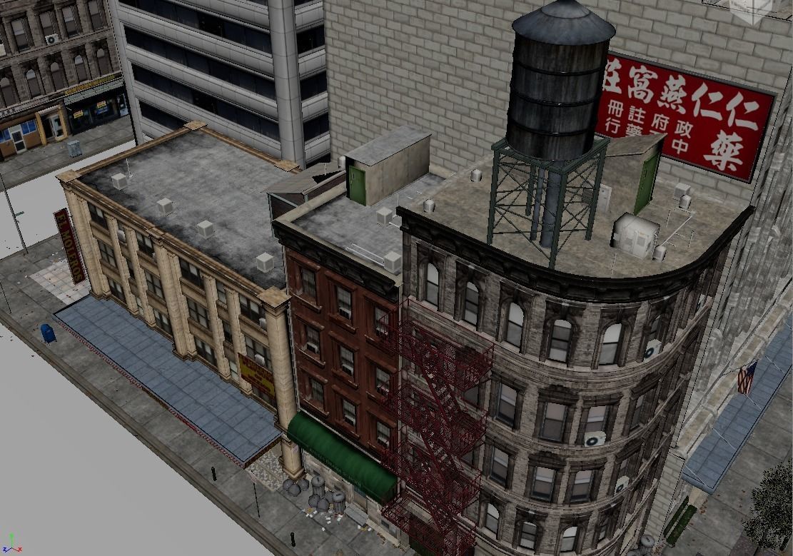 US Low Poly Game and Animation Ready City 3D model Low-poly 3D model_4