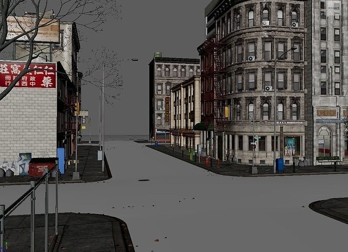 US Low Poly Game and Animation Ready City 3D model Low-poly 3D model 2