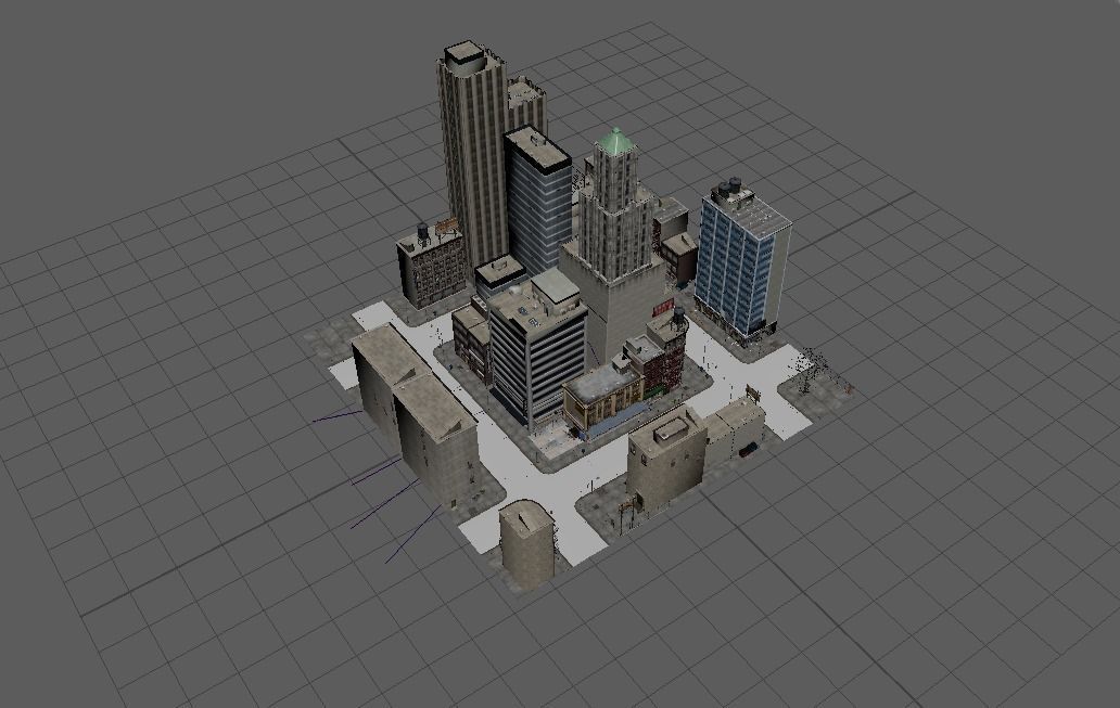 US Low Poly Game and Animation Ready City 3D model Low-poly 3D model_7
