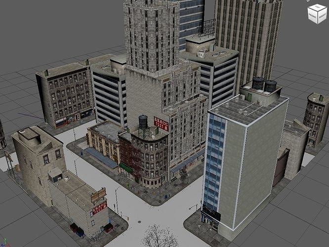 US Low Poly Game and Animation Ready City 3D model Low-poly 3D model 6