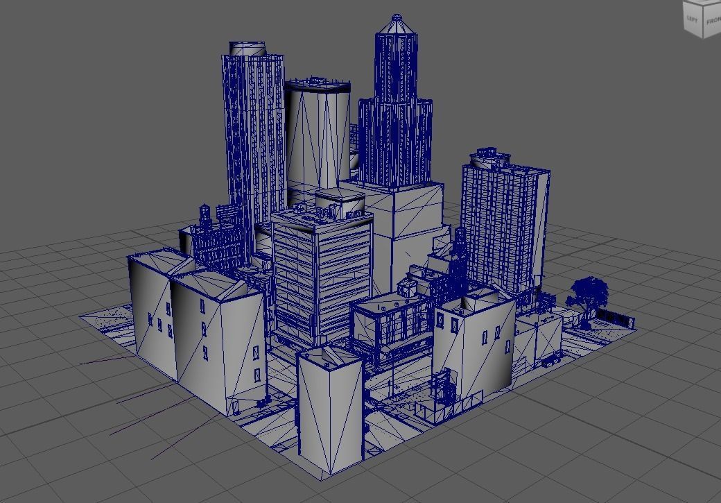 US Low Poly Game and Animation Ready City 3D model Low-poly 3D model_8