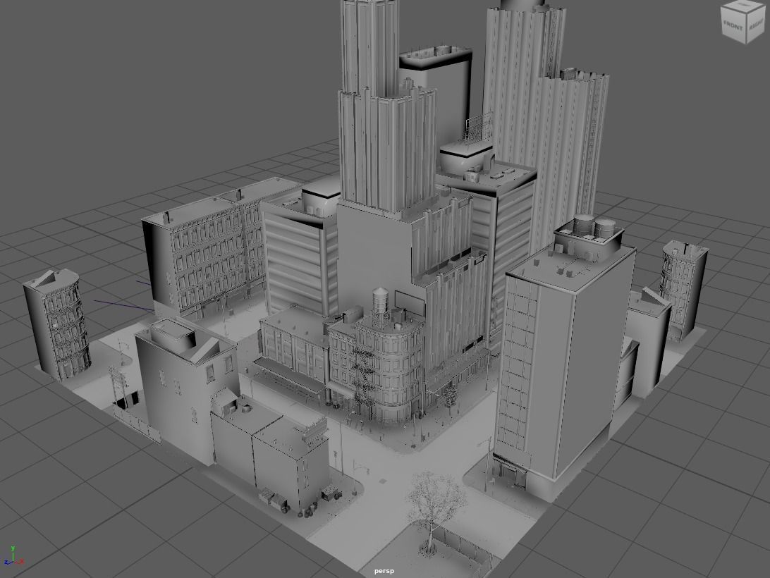 US Low Poly Game and Animation Ready City 3D model Low-poly 3D model_9