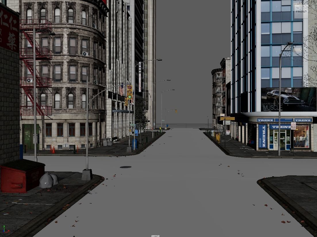 US Low Poly Game and Animation Ready City 3D model Low-poly 3D model_2
