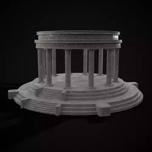 Solomonic Inspired Pergola Low-poly 3D model
