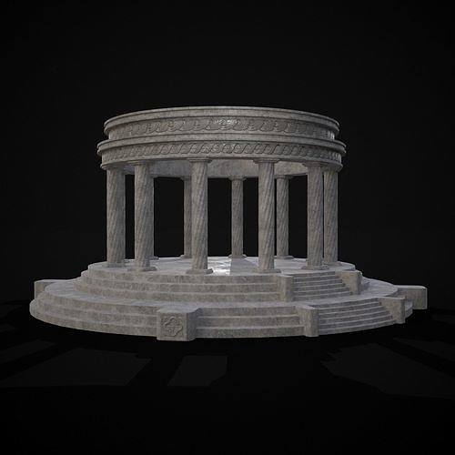 Solomonic Inspired Pergola Low-poly 3D model 3