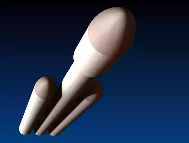 Detailed and Easy to 3D Print SpaceX Falcon Heavy Rocket 3D print model