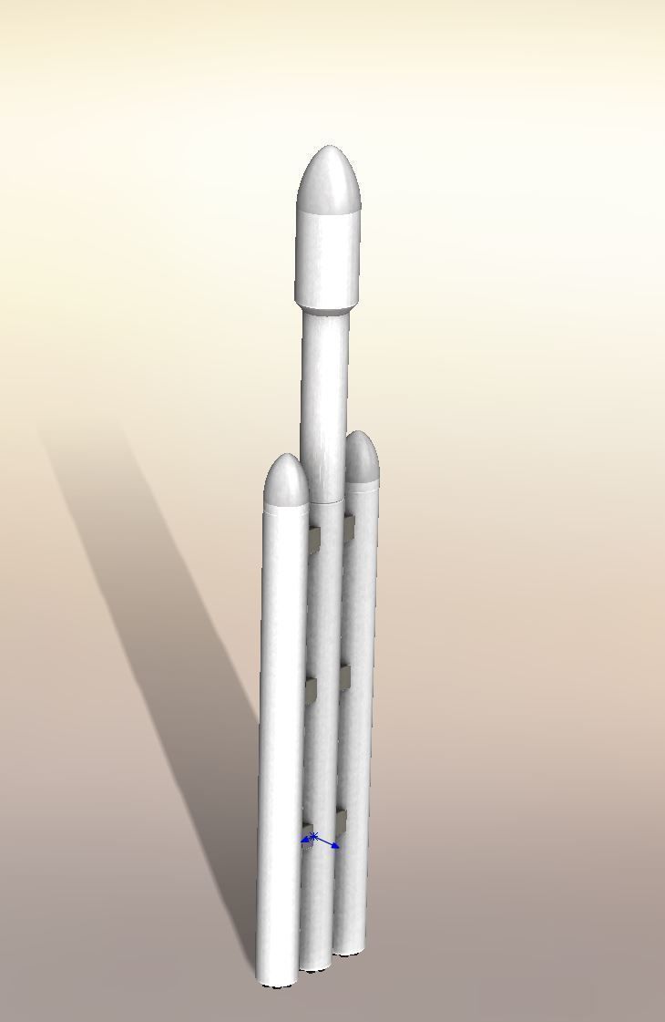 Detailed and Easy to 3D Print SpaceX Falcon Heavy Rocket 3D print model_4