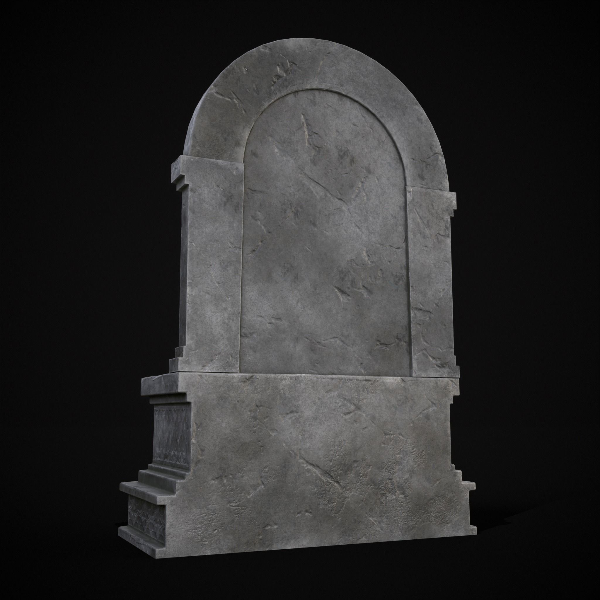 Gothic Wall Water Fountain Low-poly 3D model_11