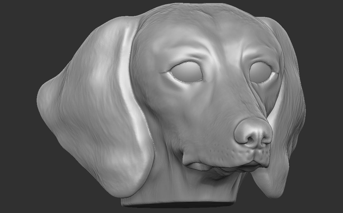 Dachshund dog head for 3D printing 3D print model_7