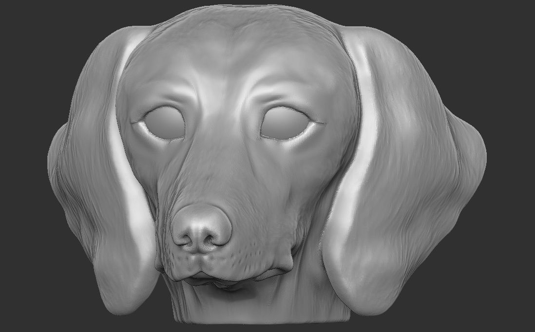 Dachshund dog head for 3D printing 3D print model_4