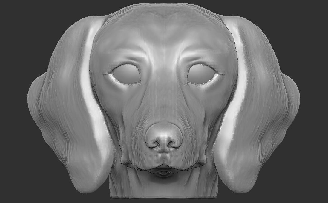 Dachshund dog head for 3D printing 3D print model_6