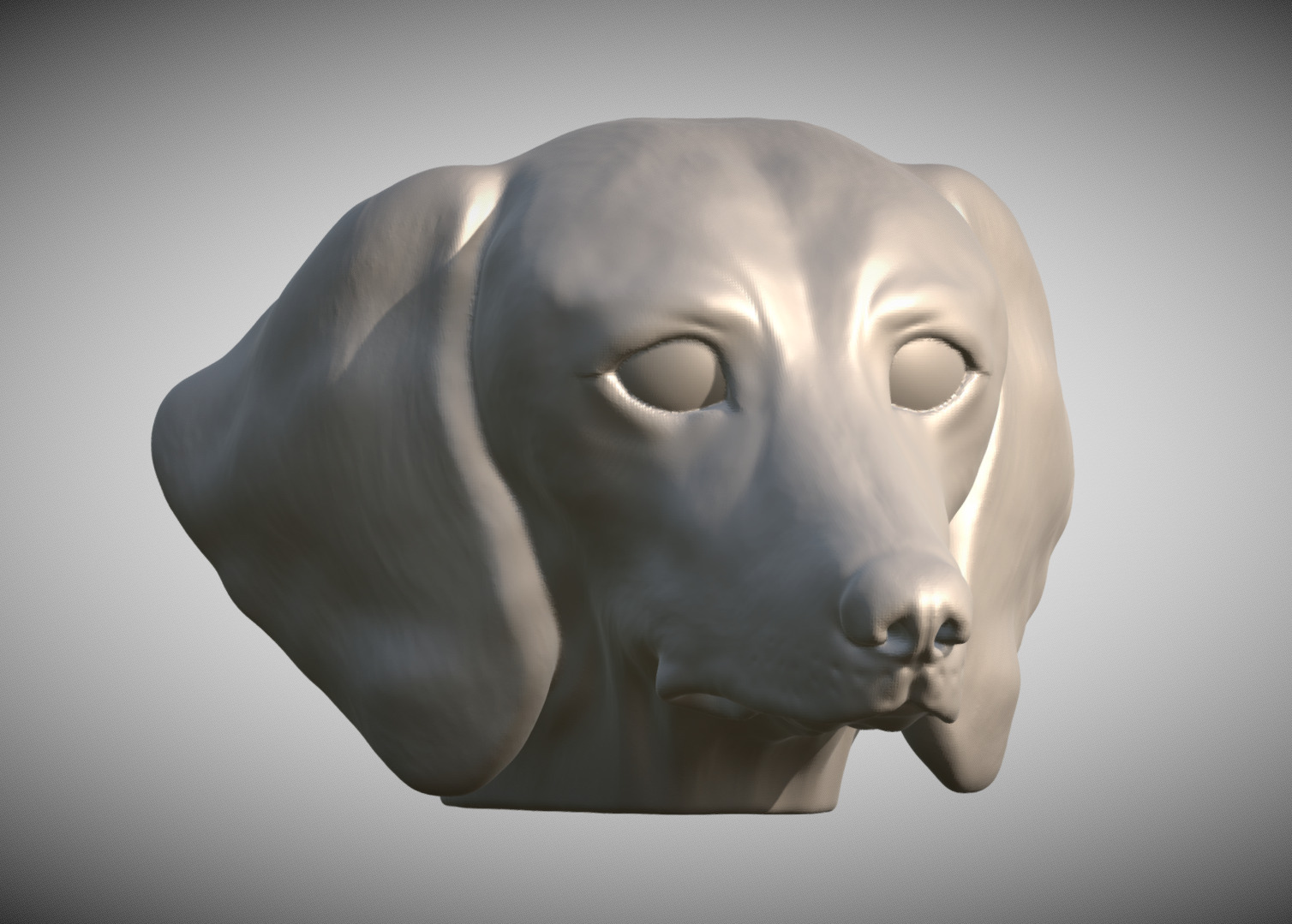 Dachshund dog head for 3D printing 3D print model_2
