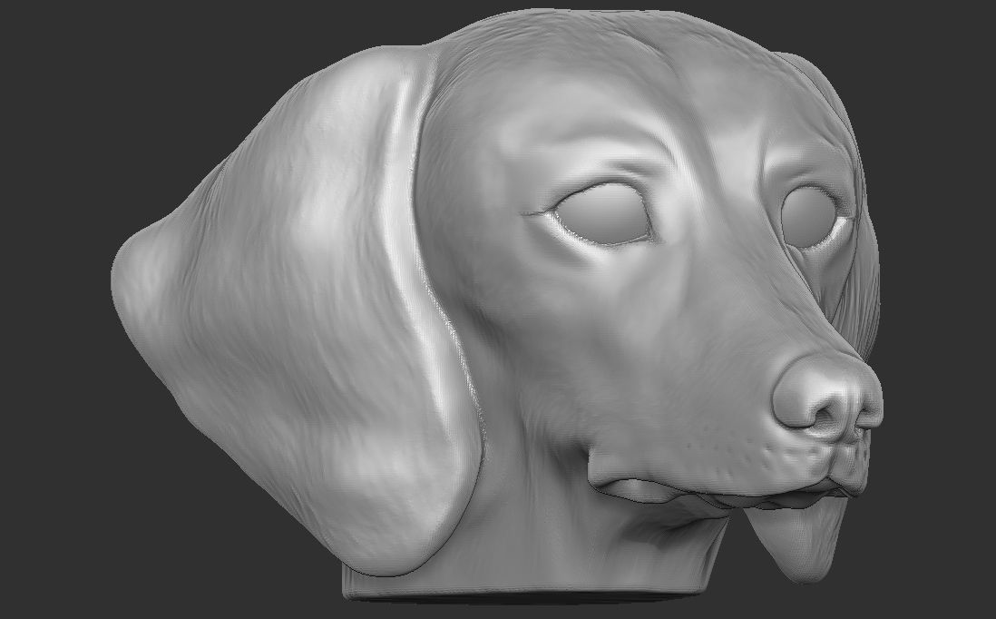 Dachshund dog head for 3D printing 3D print model_8