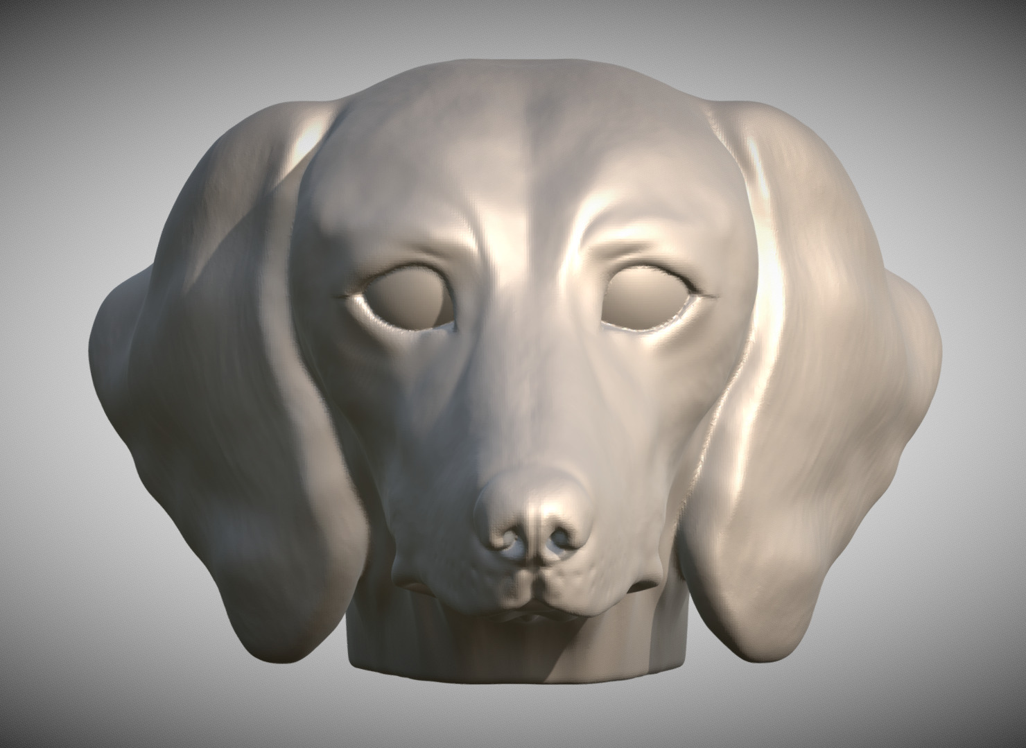 Dachshund dog head for 3D printing 3D print model_3
