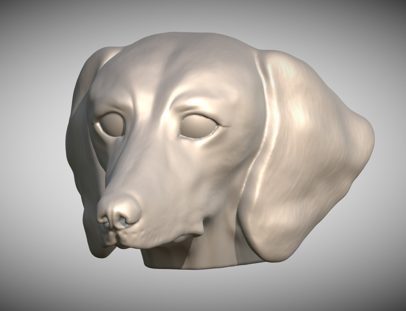 Dachshund dog head for 3D printing 3D print model_1