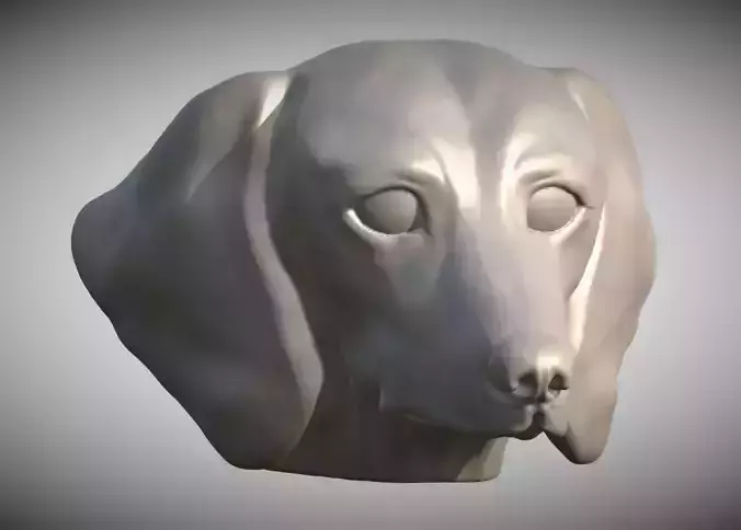 Dachshund dog head for 3D printing 3D print model